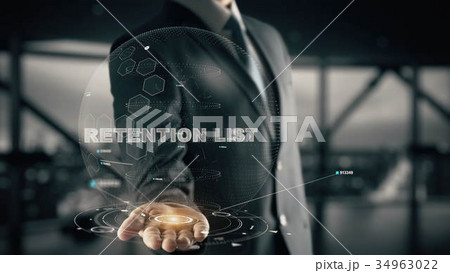 Retention List with hologram businessman concept Retention List with hologram businessman concept 34963022
