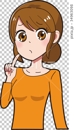 懊惱女孩動畫片樣式婦女的例證 34963098