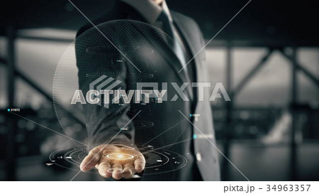 Activity with hologram businessman concept 34963357