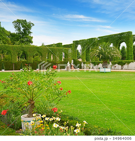Beautiful glade in park of Schwetzingen, Germany. Beautiful glade in park of Schwetzingen, Germany. 34964006
