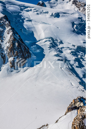 View of Mont Blanc mountain range from Aiguille  34965201