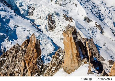View of Mont Blanc mountain range from Aiguille 34965203