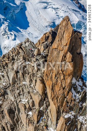 Climber on the route.Aiguille du Midi Climber on the route.Aiguille du Midi 34965208