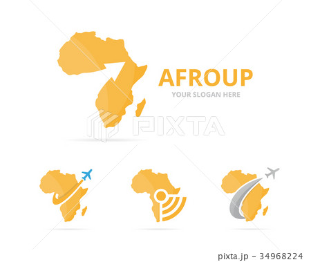 Set of africa logo combination. Safari and growth Set of africa logo combination. Safari and growth 34968224