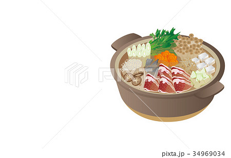 今日のご飯ぼたん鍋のイラスト素材