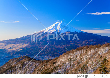 厳冬の三ツ峠山から富士山 34969403