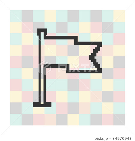 Vector pixel icon flag on a square background 34970943