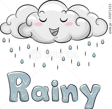Cloud Mascot Rainy Illustration 34971433