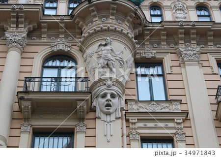 ユーゲントシュティール建築群　リガ　ラトヴィア　ヨーロッパ 34971843