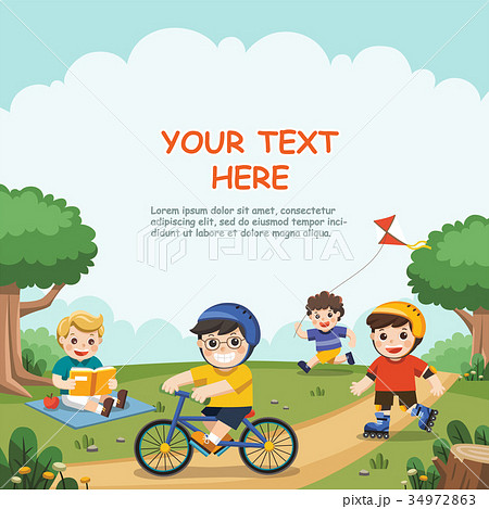 Children play outside. 34972863