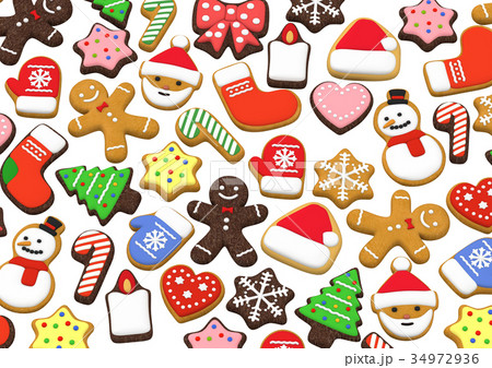 クリスマスクッキー 3dイラストのイラスト素材