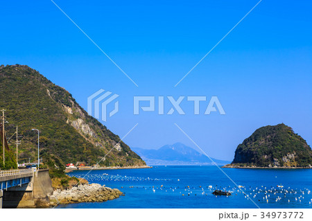 三角ノ瀬戸 海苔養殖風景　天草 34973772