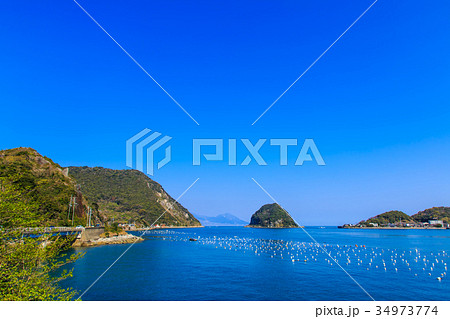 三角ノ瀬戸 海苔養殖風景　天草 34973774