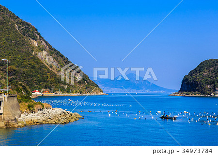 三角ノ瀬戸 海苔養殖風景　天草 34973784