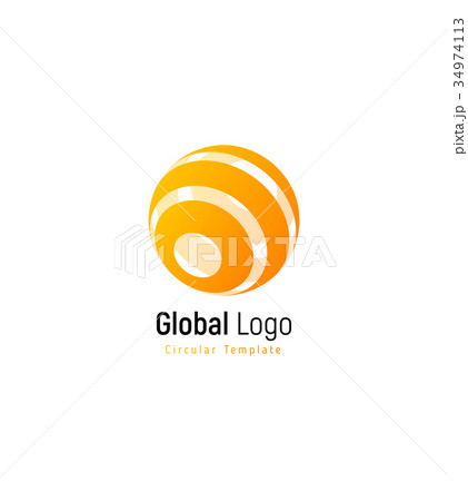 Abstract orange or yellow sun sign. Abstract 34974113