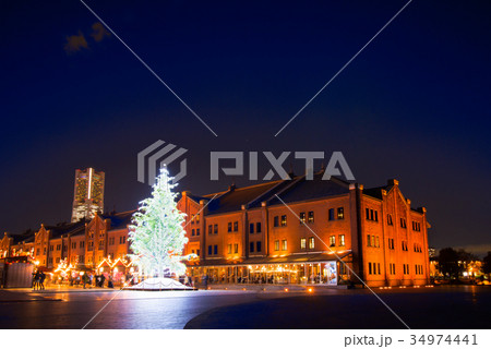 横浜の夜景 赤レンガ倉庫 横浜の夜景 赤レンガ倉庫 34974441