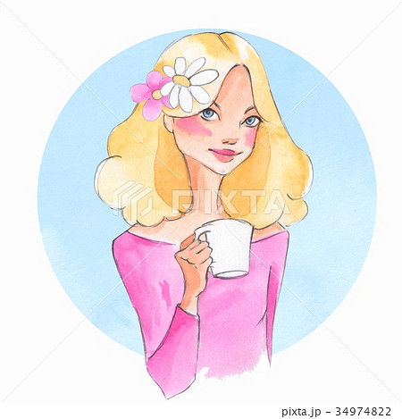 Pretty girl holding a cup of tee 4 Pretty girl holding a cup of tee 4 34974822