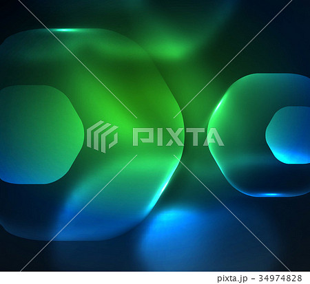 Blurred transparent hexagons on dark, digital 34974828