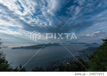 筆影山展望台からの瀬戸内海の雲海 34977051