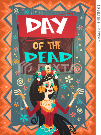 Day Of Dead Traditional Mexican Halloween Dia De 34978431