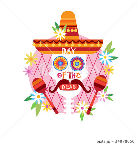 Skull Day Of Dead Concept Traditional Mexican 34978650
