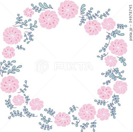 ピンクの花のフレーム 34978745