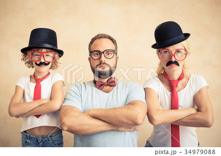 Happy family playing in home 34979088