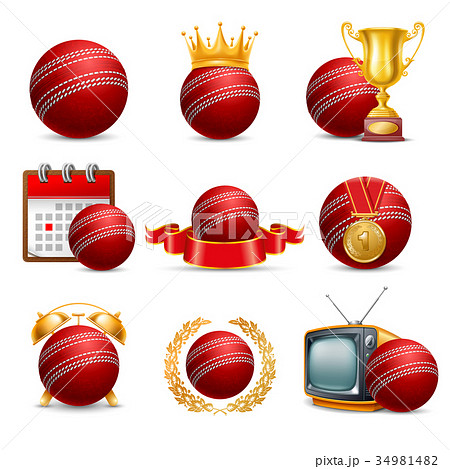 Cricket icon set 34981482
