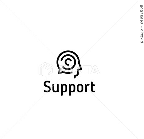 Support vector logo. Linear speech chat icon 34982009