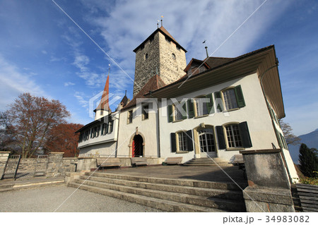 medieval Castle Spiez in Thun, Switzerland 34983082