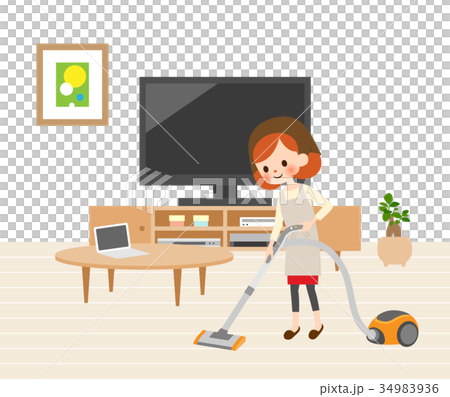 Cleaning the living room 34983936