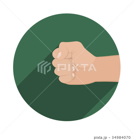 Realistic hand with clenched fist icon 34984070