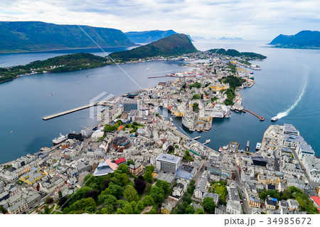 Aksla at the city of Alesund , Norway 34985672