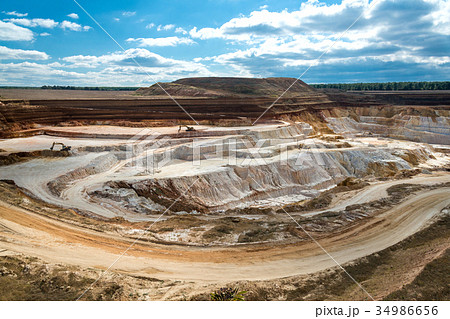 Open quarry for the extraction of kaolin Open quarry for the extraction of kaolin 34986656