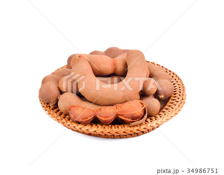 tamarind fruit on white background 34986751
