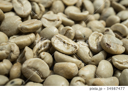 coffee green beans close up 34987477