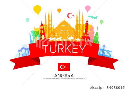 Turkey Travel Landmarks のイラスト素材