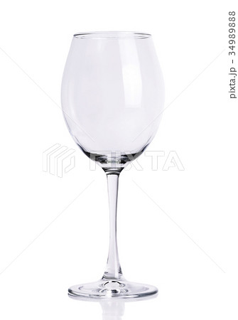 empty wineglass on white background 34989888
