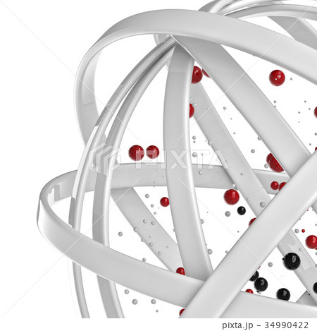 3d sphere of multicolored rings in cloud from 34990422