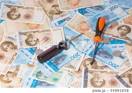 Krone Banknotes. Norwegian Krone Currency Krone Banknotes. Norwegian Krone Currency 34991658