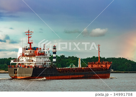 Black cargo ship Black cargo ship 34991708