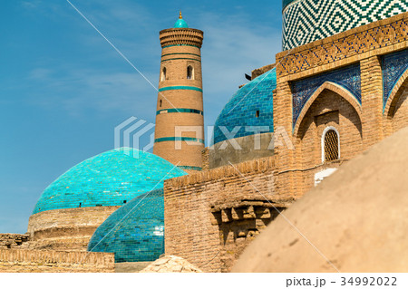 Historic buildings at Itchan Kala fortress in the 34992022