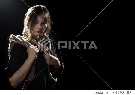 woman with wrap woman with wrap 34992582