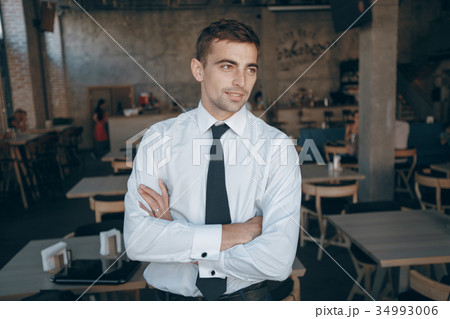 businessman in cafe businessman in cafe 34993006