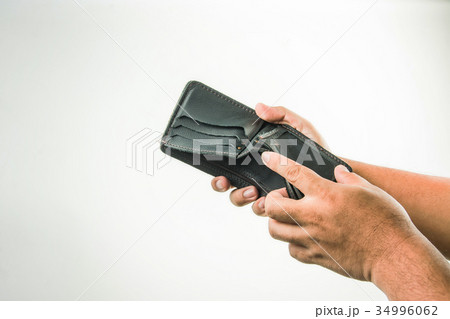 wallet in hand on white background wallet in hand on white background 34996062