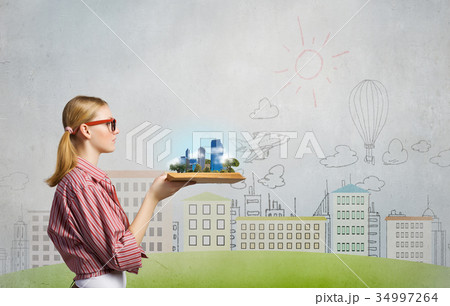 Girl excited with book Girl excited with book 34997264