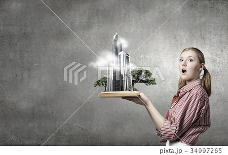Girl excited with book Girl excited with book 34997265