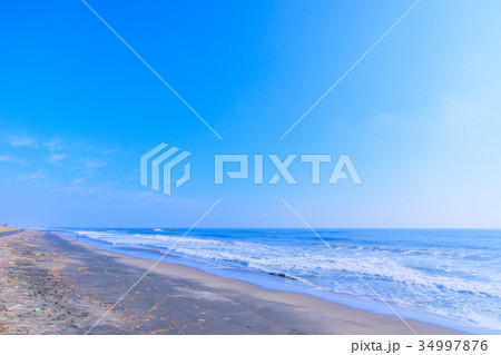 朝日のあたる海 一宮町海岸 長生村海岸 朝日のあたる海 一宮町海岸 長生村海岸 34997876