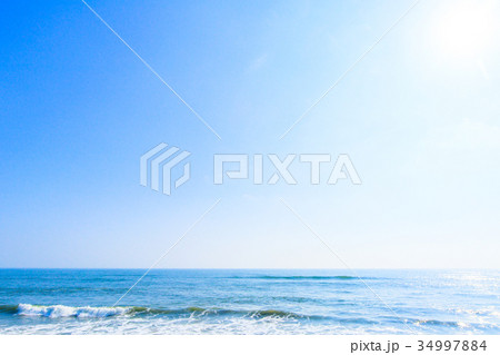 朝日のあたる海　一宮町海岸　長生村海岸 34997884