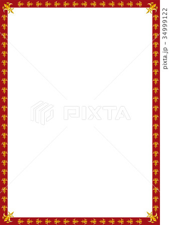 バロック調のフレーム オーナメント 赤 飾り罫 飾り枠 Baroque Frameのイラスト素材